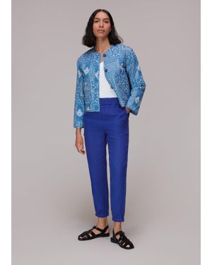 Whistles Laura Linen Jogger - Blue