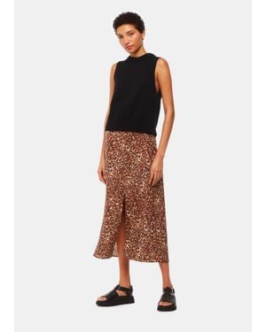 Whistles Marble Spot Front Split Skirt - Multicolour
