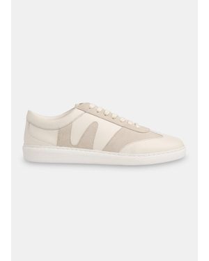 Whistles Suede Leather Mix Trainer - Natural