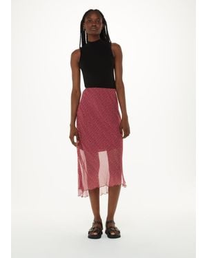 Whistles Dainty Net Tie Detail Skirt - Red