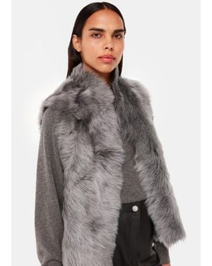 Whistles Short Toscana Sheepskin Gilet - Grey