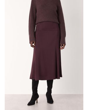 Whistles Midi Satin Bias Skirt - Purple
