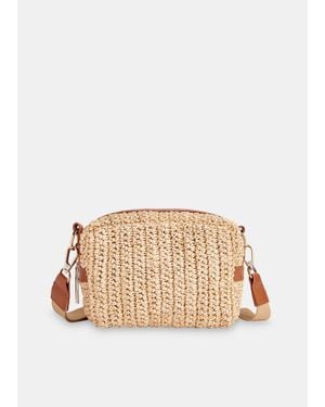 Whistles Straw Bibi Crossbody Bag - Natural