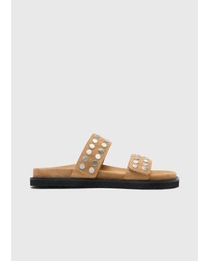 Whistles Studded Slider - White