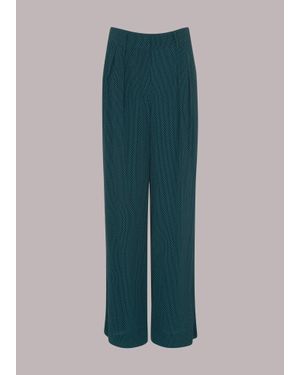 Whistles Lizzie Vertical Dash Trouser - Green