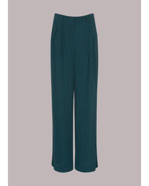 Whistles Lizzie Vertical Dash Trouser - Green