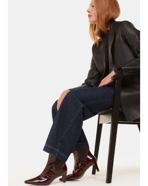 Whistles Darla Croc Heeled Boot - Purple