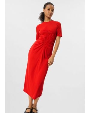 Whistles Gathered Jersey Midi Dress