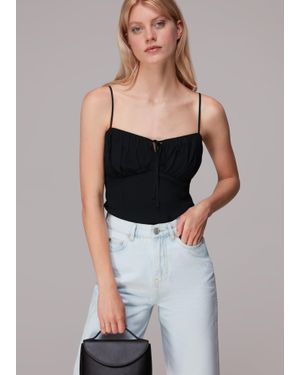 Whistles Cami Detail Top - Black