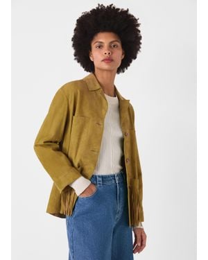 Whistles Lani Tassel Suede Jacket - Natural