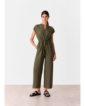 Whistles Sleeveless Drawstring Jumpsuit - Natural