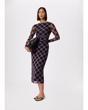 Whistles Check Mesh Dress - Multicolour