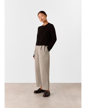 Whistles Petite Bethany Barrel Leg Trouser - Grey