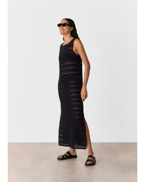Whistles Long Crochet Beach Dress - White