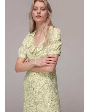 Whistles Frill Flower Pod Linen Dress - Multicolour