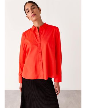 Whistles Boxy Cotton Shirt - Red