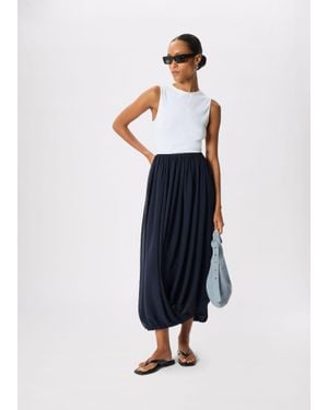 Whistles Draped Bubble Hem Skirt - Blue