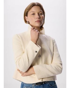 Whistles Cropped Boucle Jacket - Natural