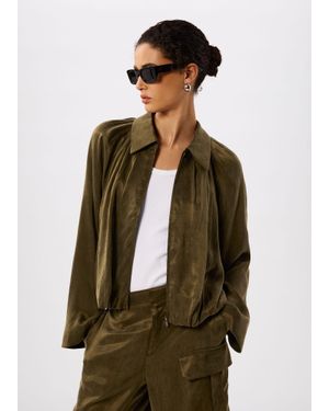 Whistles Drapey Bubble Hem Jacket - Green