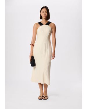 Whistles Buckle Detail Midi Dress - White