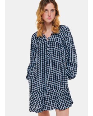 Whistles Floral Dot Flippy Dress - Blue