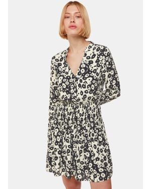 Whistles Riley Floral Shirred Dress - White