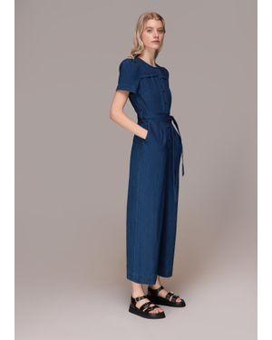 Whistles Alana Denim Jumpsuit - Blue