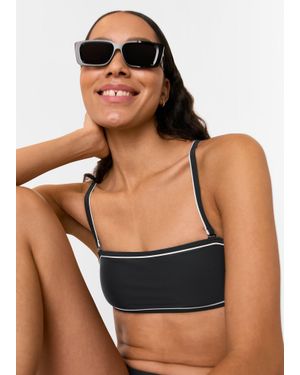 Whistles Piper Contrast Bikini Top - Black
