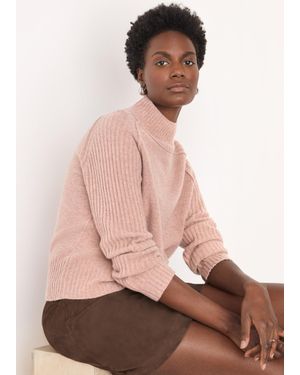 Whistles Wool Funnel Neck Knit - Pink