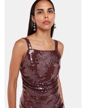 Whistles Sequin Cami Top - Red