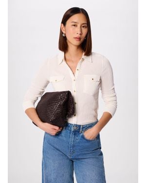 Whistles Textured Detail Jersey Shirt - White
