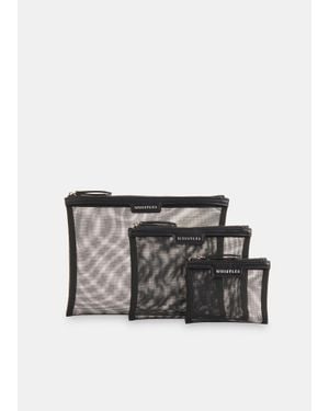 Whistles 3 Pack Mesh Pouches - Black