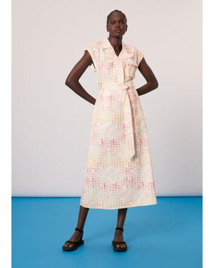 Whistles Hexagon Print Midi Dress - Natural