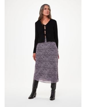 Whistles Daisy Field Side Button Skirt - Purple