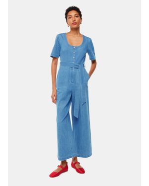 Whistles Freyja Denim Jumpsuit - Blue
