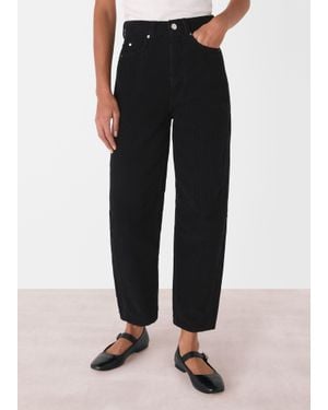 Whistles High Waist Cord Barrel Jean - Black