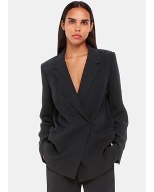 Whistles Jade Crepe Tux Blazer - Black