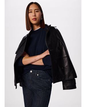 Whistles Cashmere Seam Crew Neck Knit - Blue