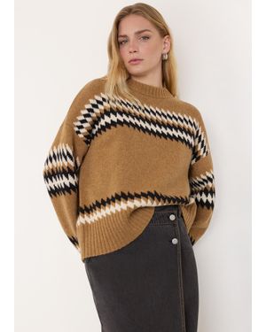 Whistles Fairisle Detail Knit - Natural