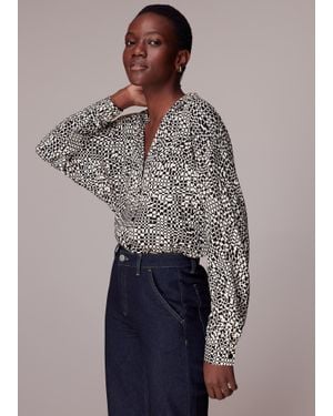Whistles Checkerboard Ramona Blouse - Blue