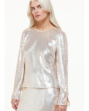 Whistles Petite Sequin Minimal Tunic Top - White