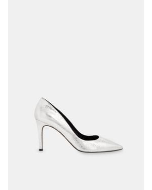 Whistles Corie Textured Heeled Pump - White