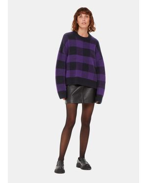 Whistles Purple Check Jumper - Blue
