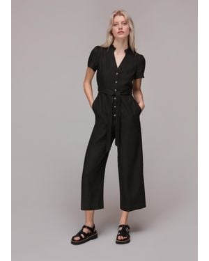 Whistles Emmie Linen Jumpsuit - Black