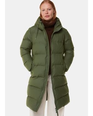 Rains Waterproof Insulated Longer Puffer Jacket - Green