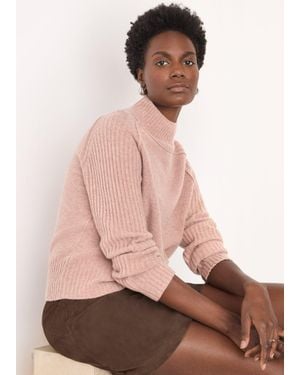 Whistles Wool Funnel Neck Knit - Pink