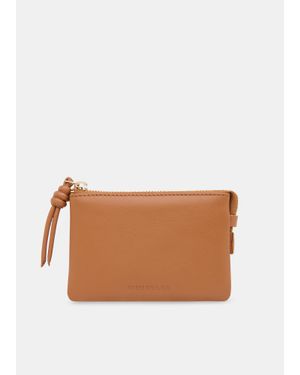 Whistles Knotted Zip Pull Purse - Brown