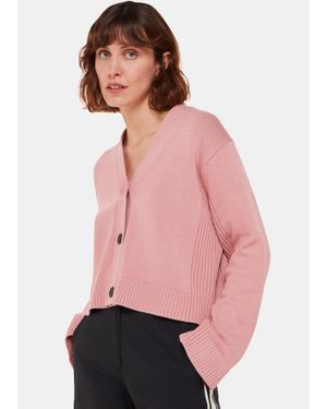 Whistles Nina Button Front Cardigan - Pink