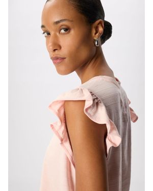 Whistles Frill Sleeve Broderie Tee - Multicolour