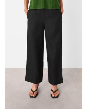 Whistles Linen Ankle Length Trouser - Black